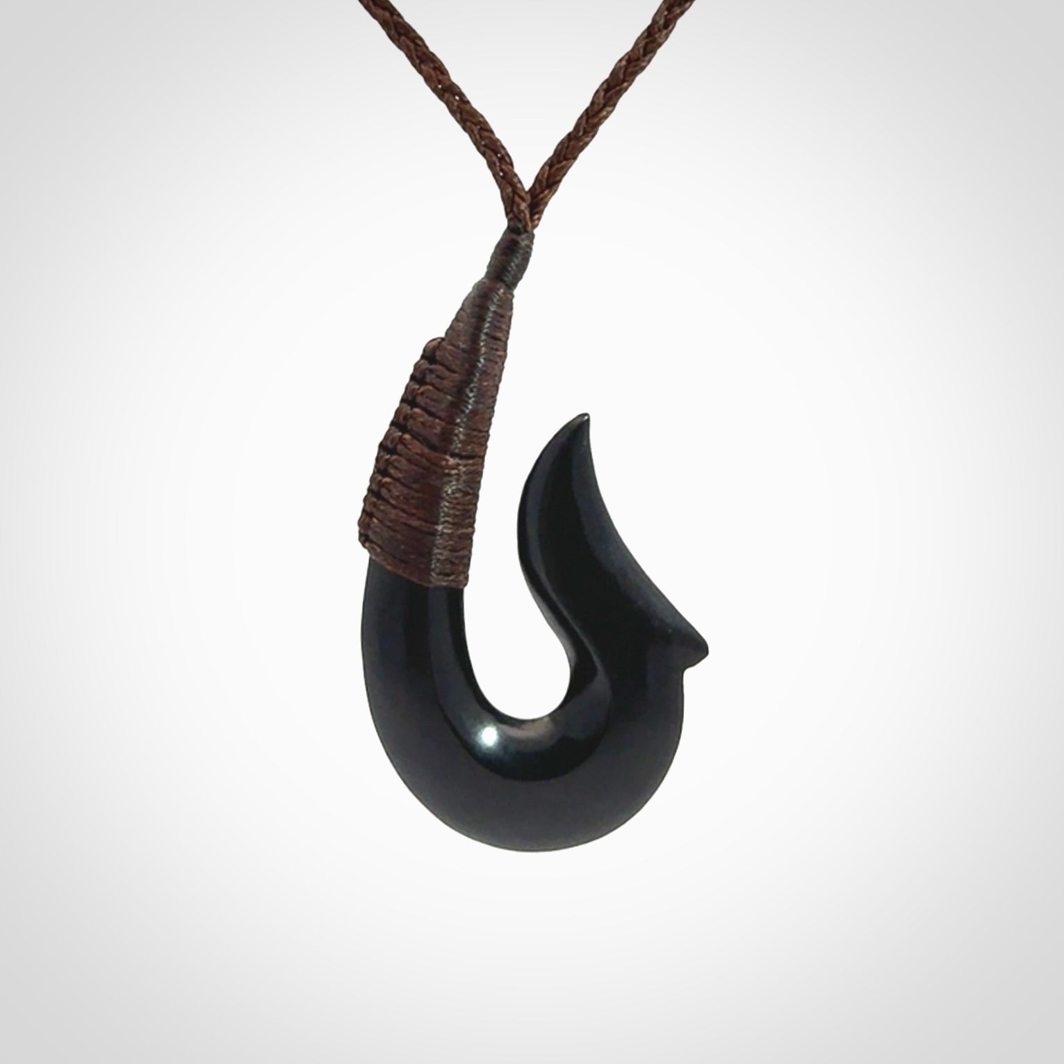 Beautiful Black Jade Hook Pendant
