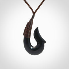 Beautiful Black Jade Hook Pendant