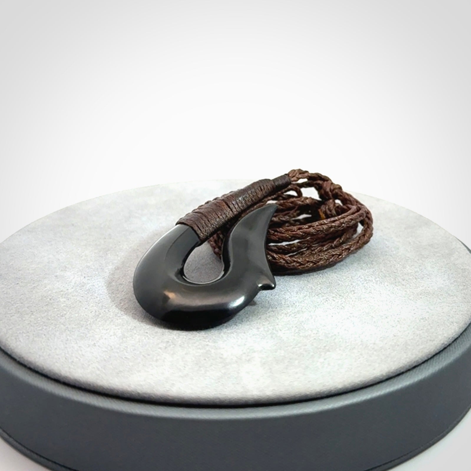 Beautiful Black Jade Hook Pendant