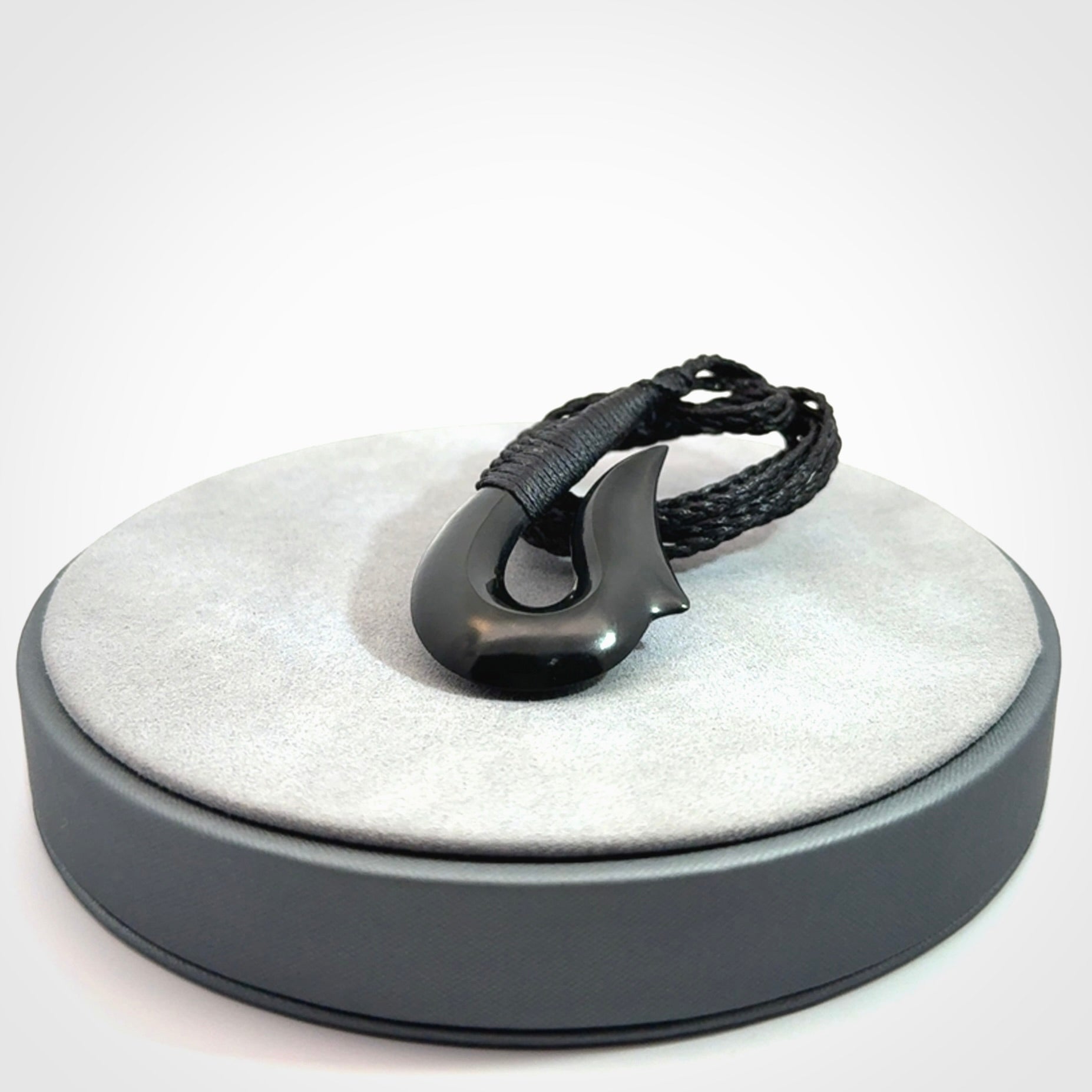 Beautiful Black Jade Hook Pendant