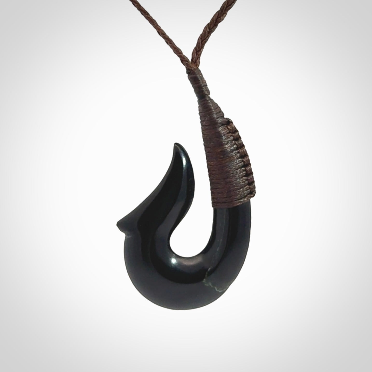 Beautiful Black Jade Hook Pendant