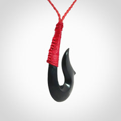 Beautiful Black Jade Hook Pendant