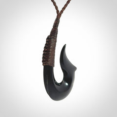 Beautiful Black Jade Hook Pendant
