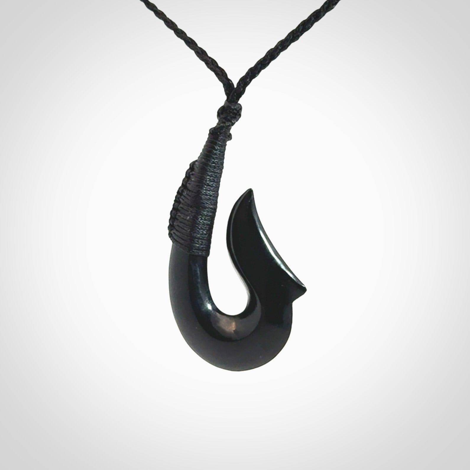 Beautiful Black Jade Hook Pendant