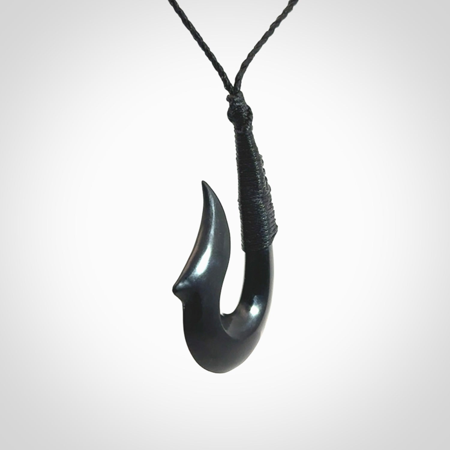Beautiful Black Jade Hook Pendant