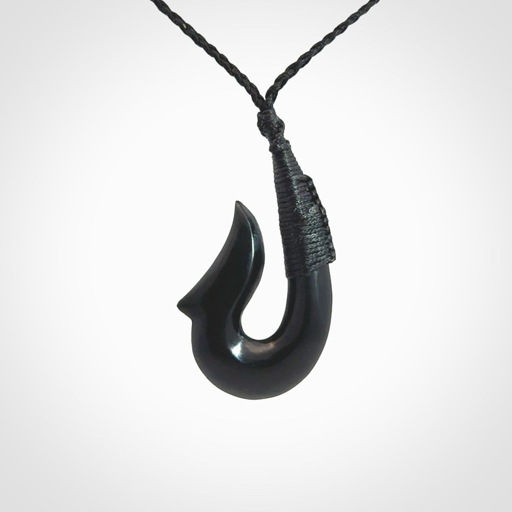 Beautiful Black Jade Hook Pendant