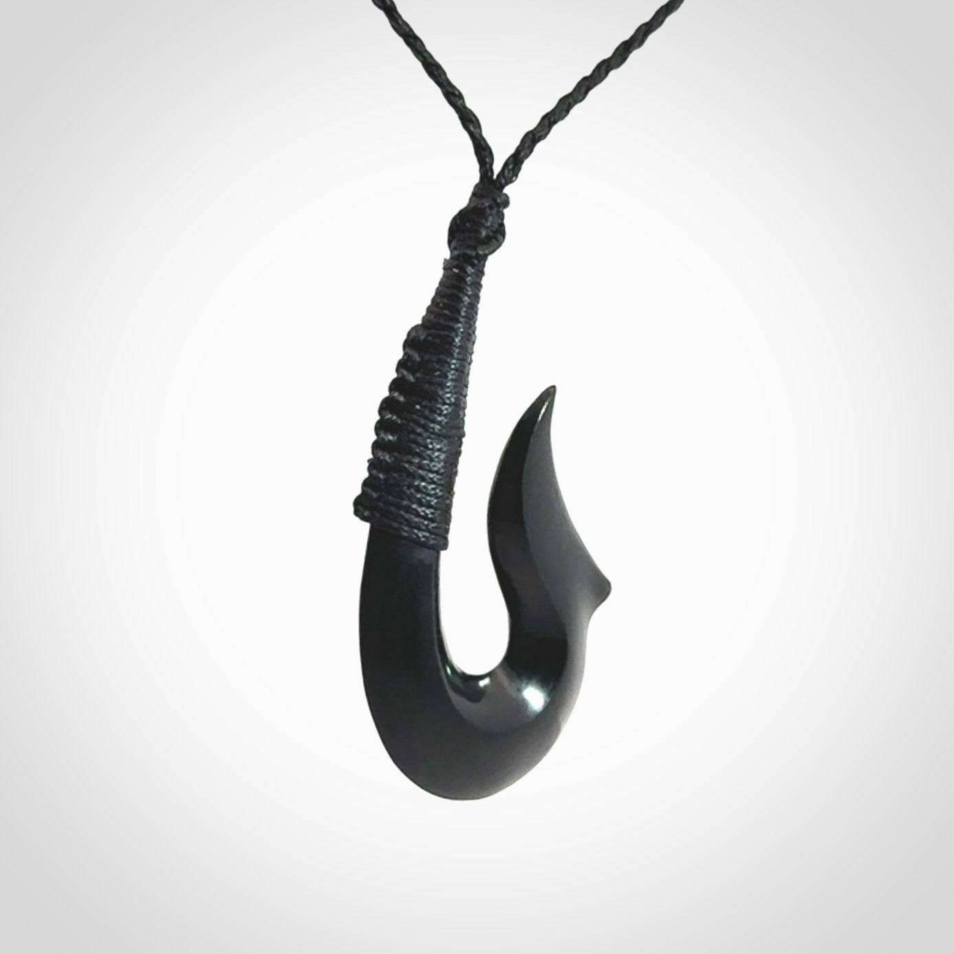 Beautiful Black Jade Hook Pendant