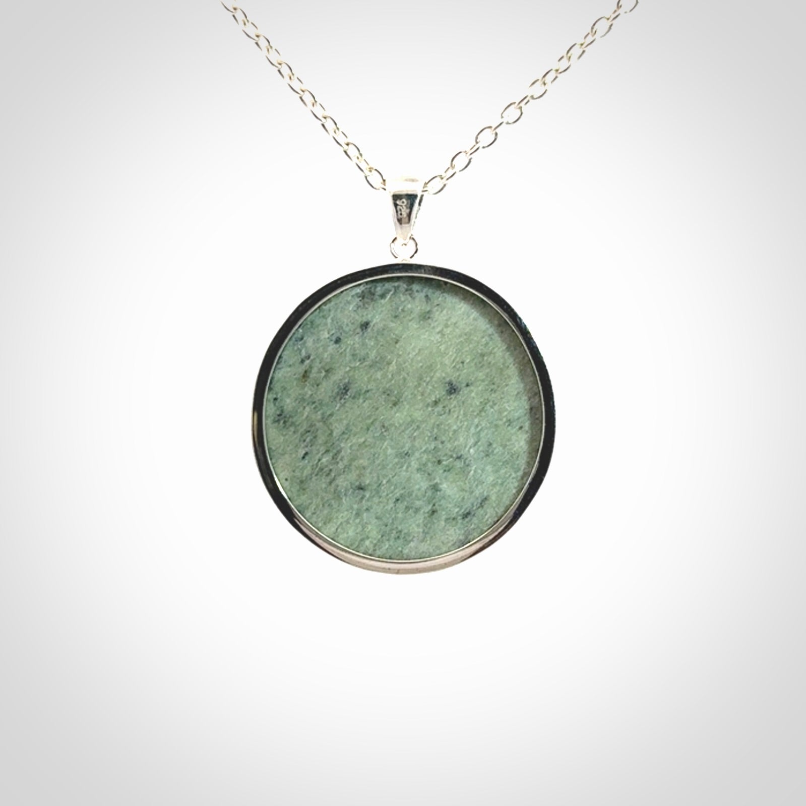 moonface pendant in jade and silver