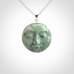 moonface pendant in jade and silver