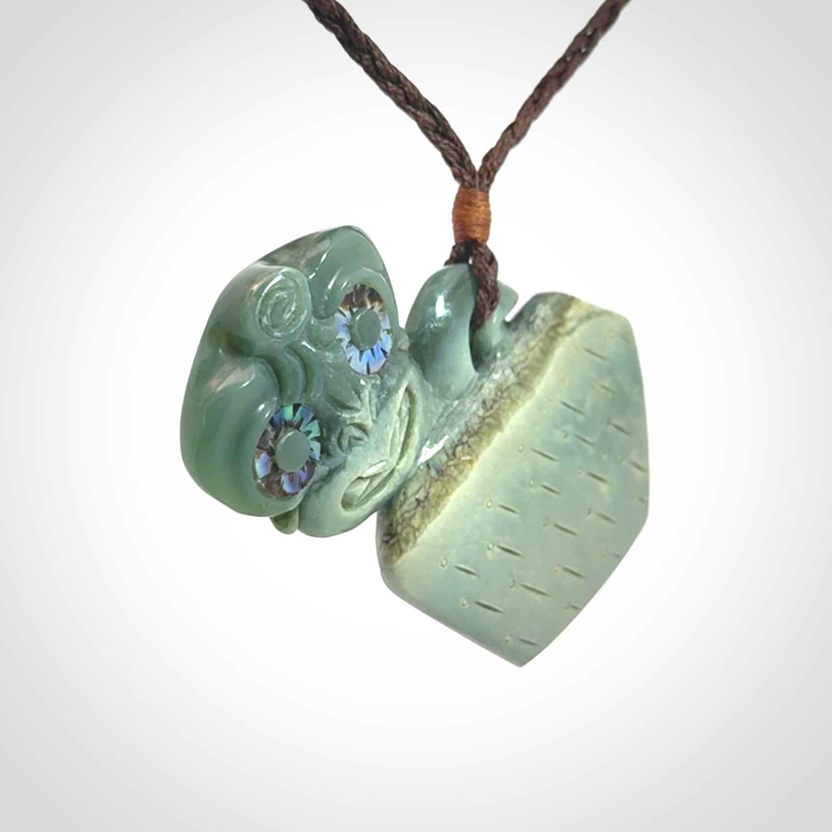 A Stunning Hand Carved Inanga Jade Tiki