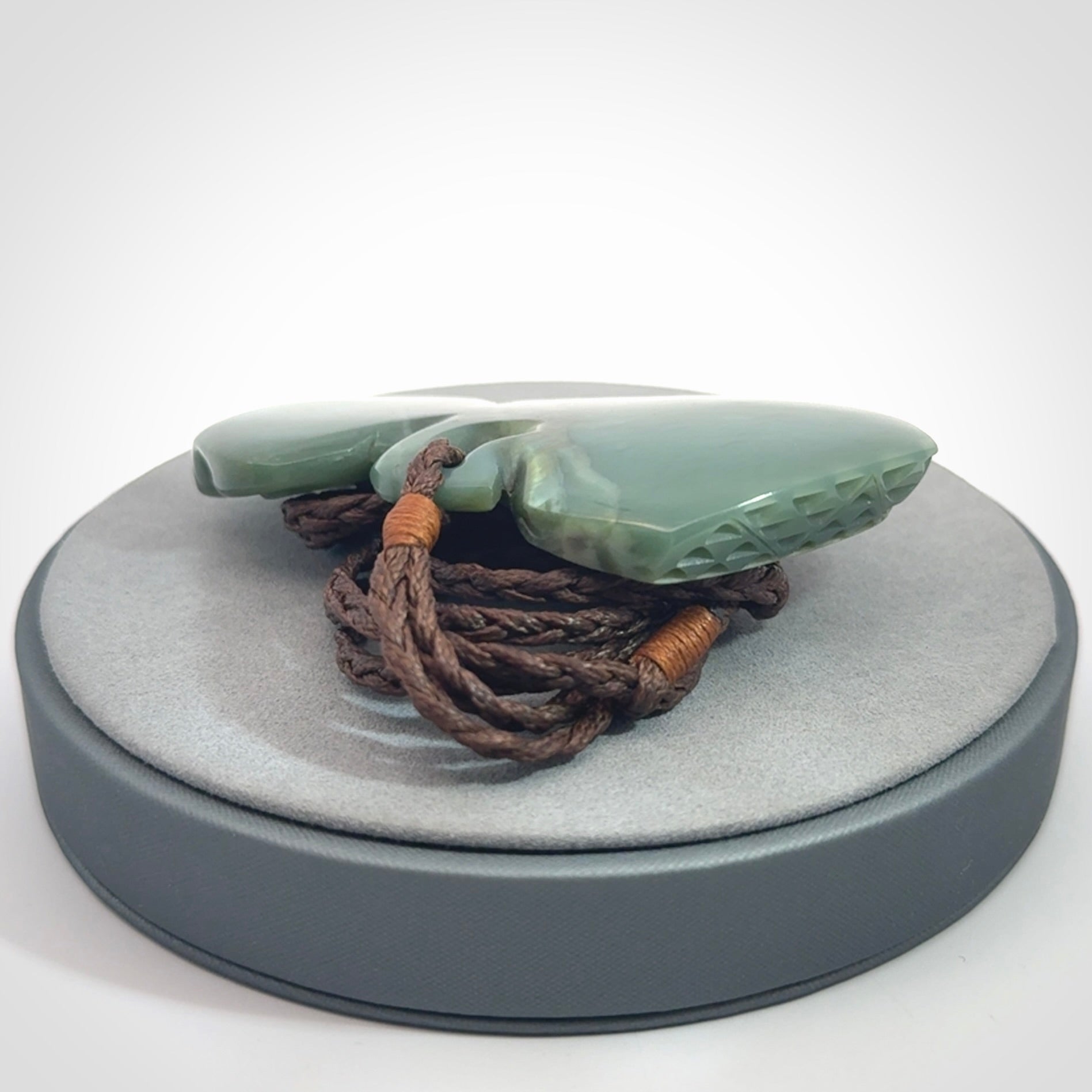 A Stunning Hand Carved Inanga Jade Tiki