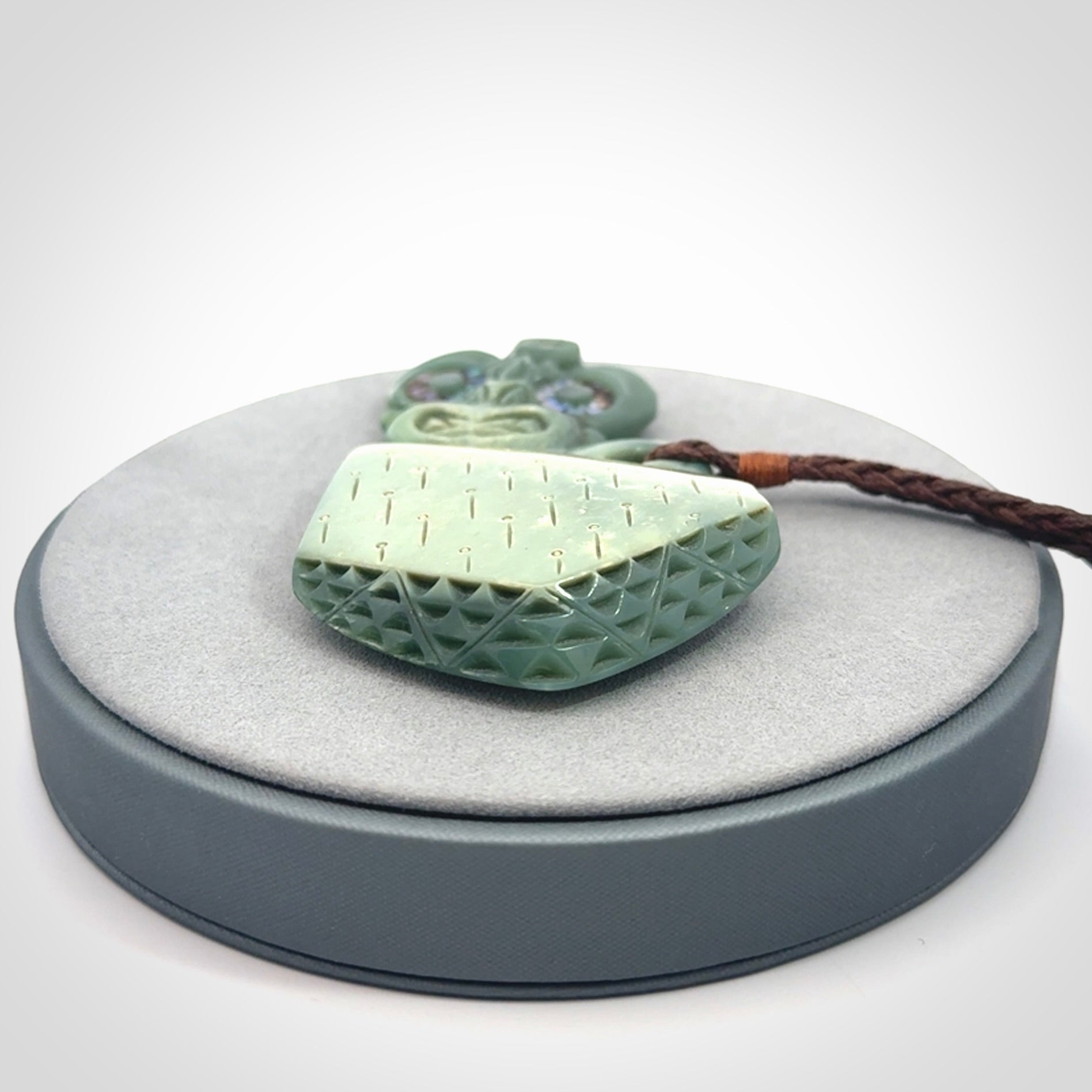 A Stunning Hand Carved Inanga Jade Tiki