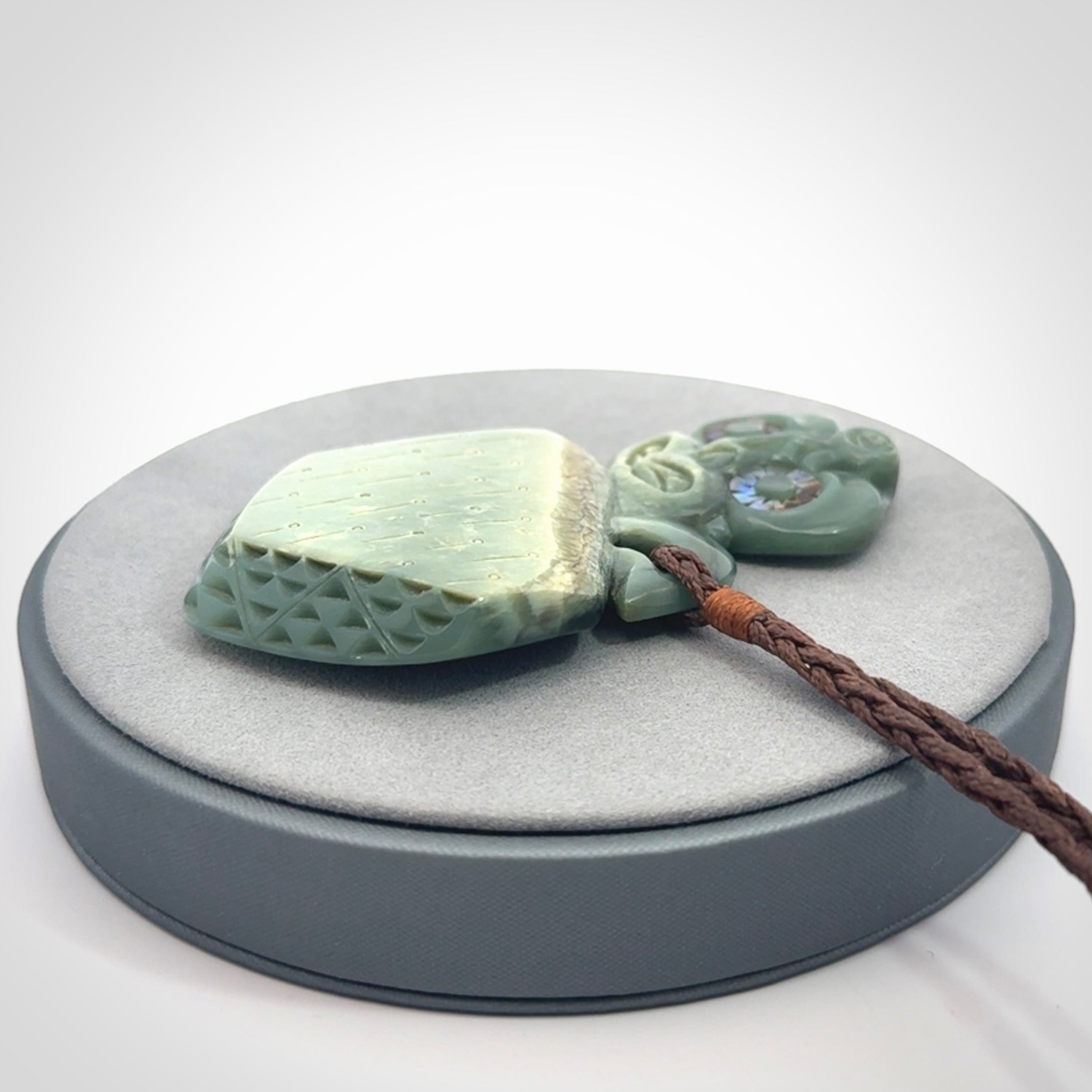 A Stunning Hand Carved Inanga Jade Tiki