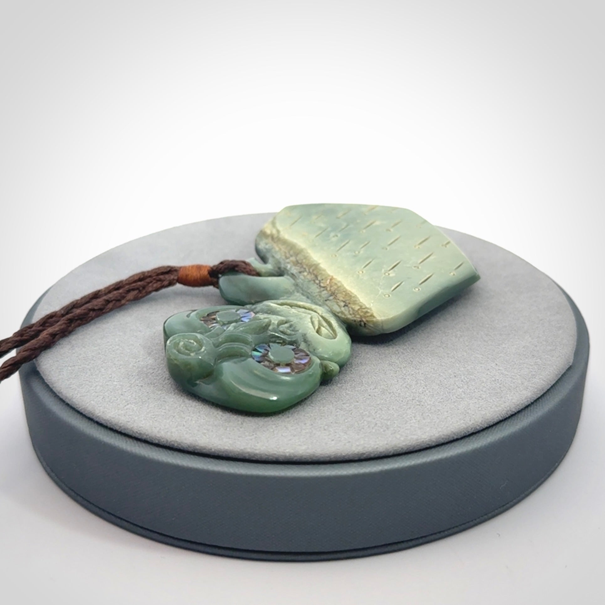 A Stunning Hand Carved Inanga Jade Tiki