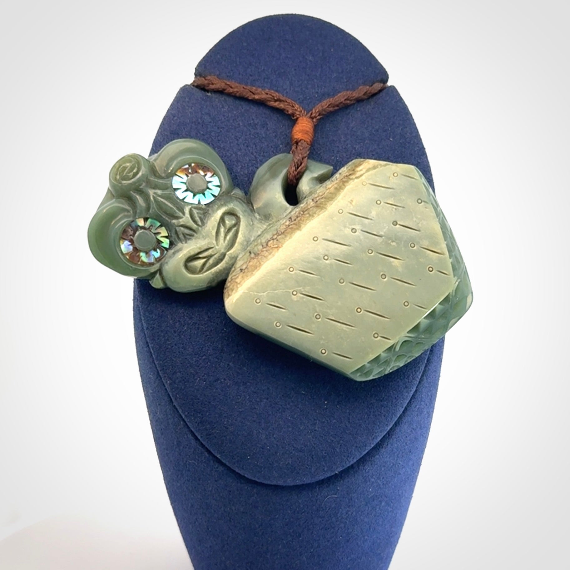 A Stunning Hand Carved Inanga Jade Tiki