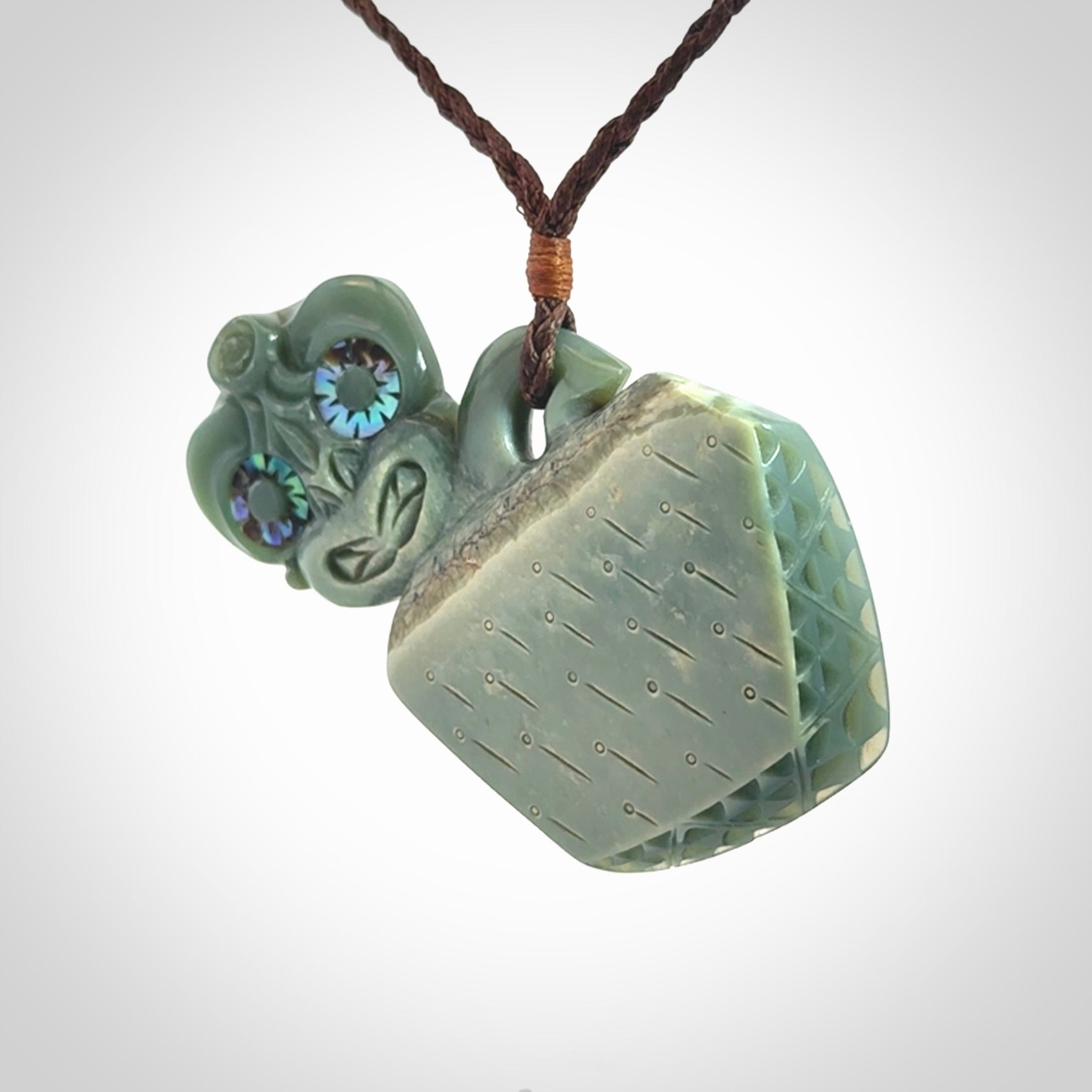A Stunning Hand Carved Inanga Jade Tiki
