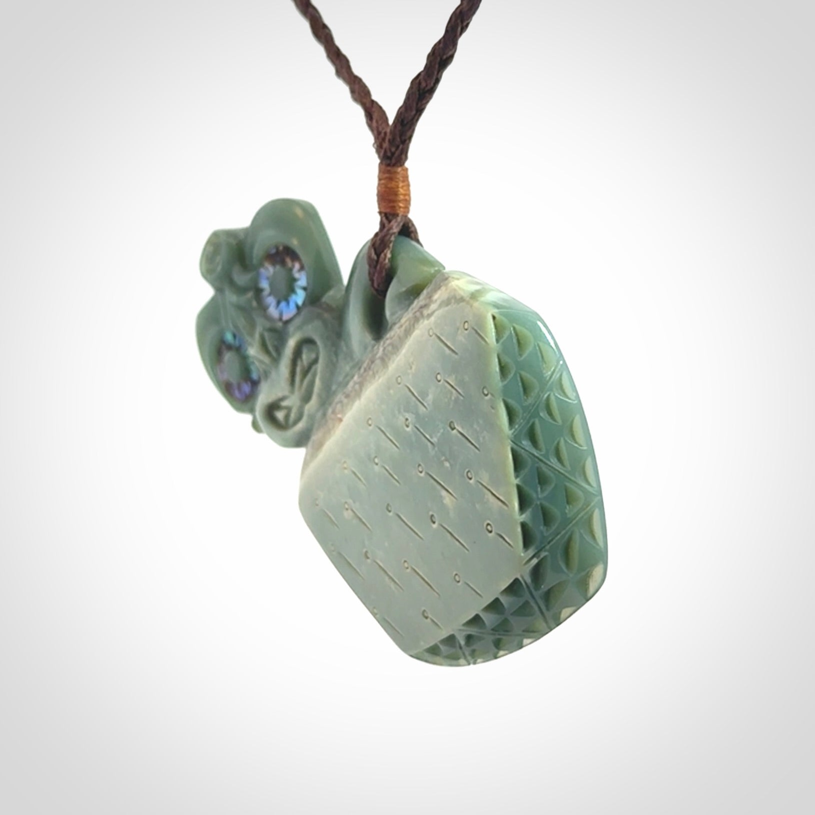 A Stunning Hand Carved Inanga Jade Tiki