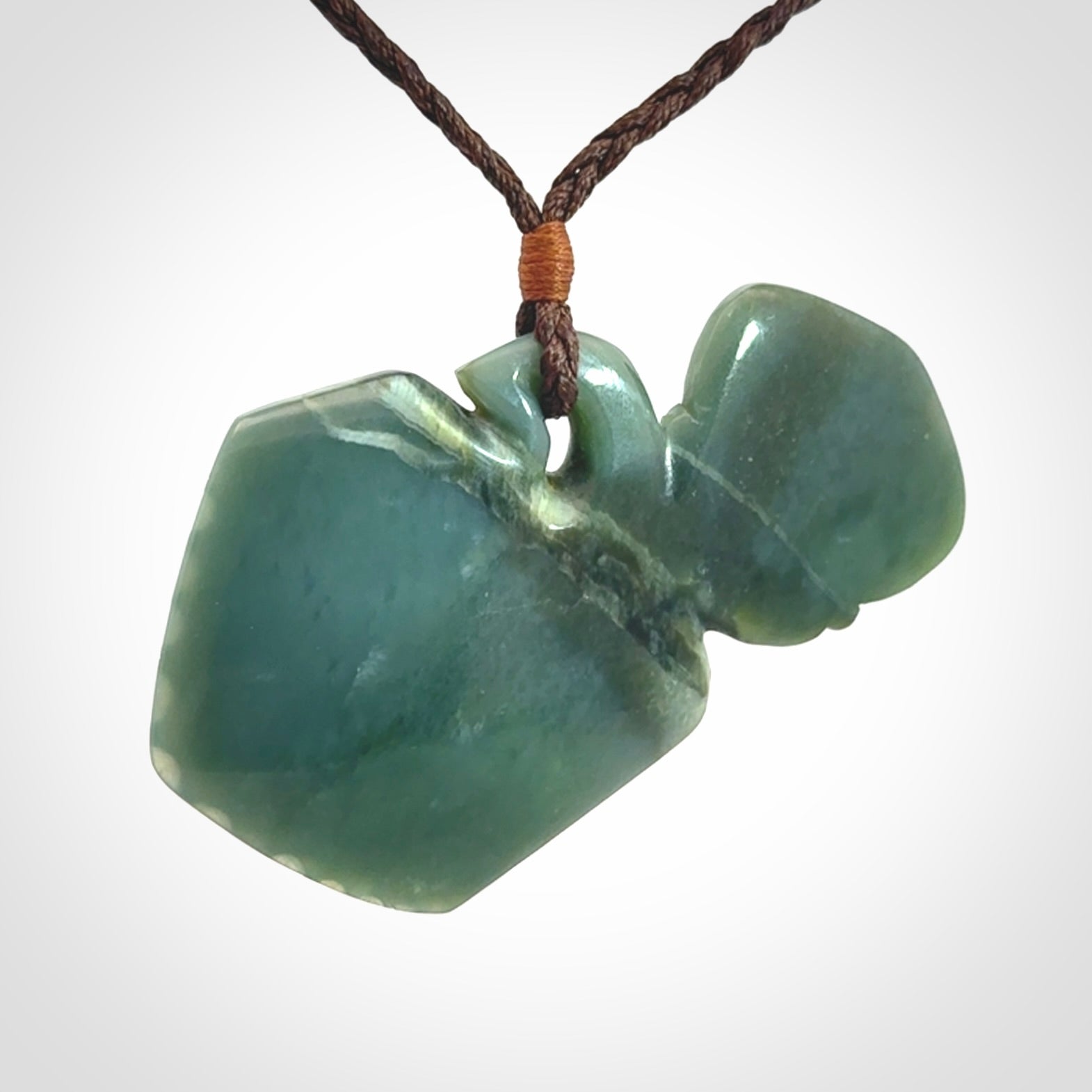 A Stunning Hand Carved Inanga Jade Tiki