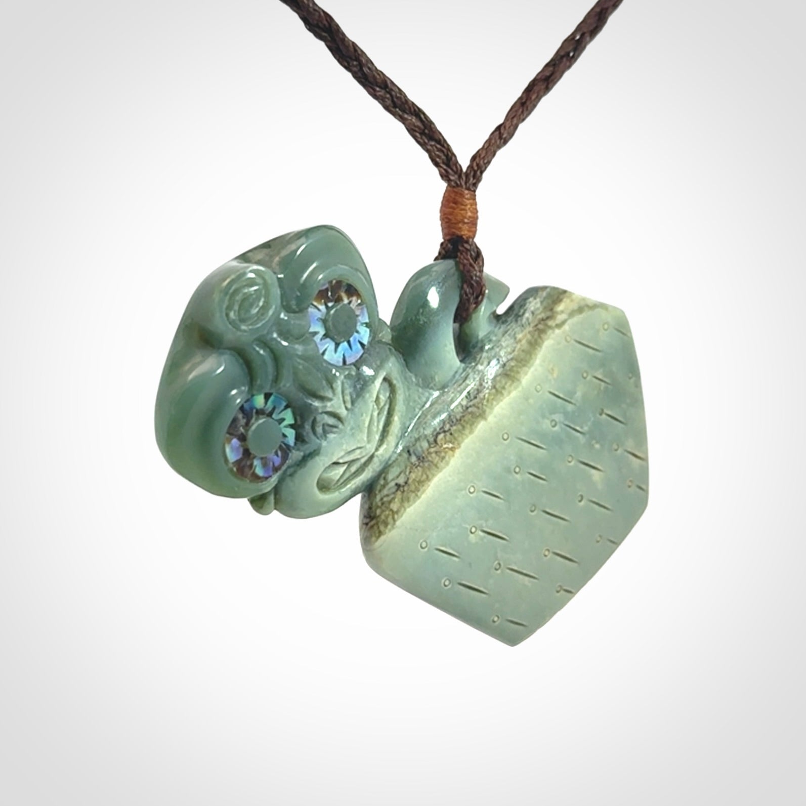 A Stunning Hand Carved Inanga Jade Tiki