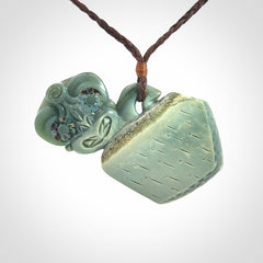 A Stunning Hand Carved Inanga Jade Tiki