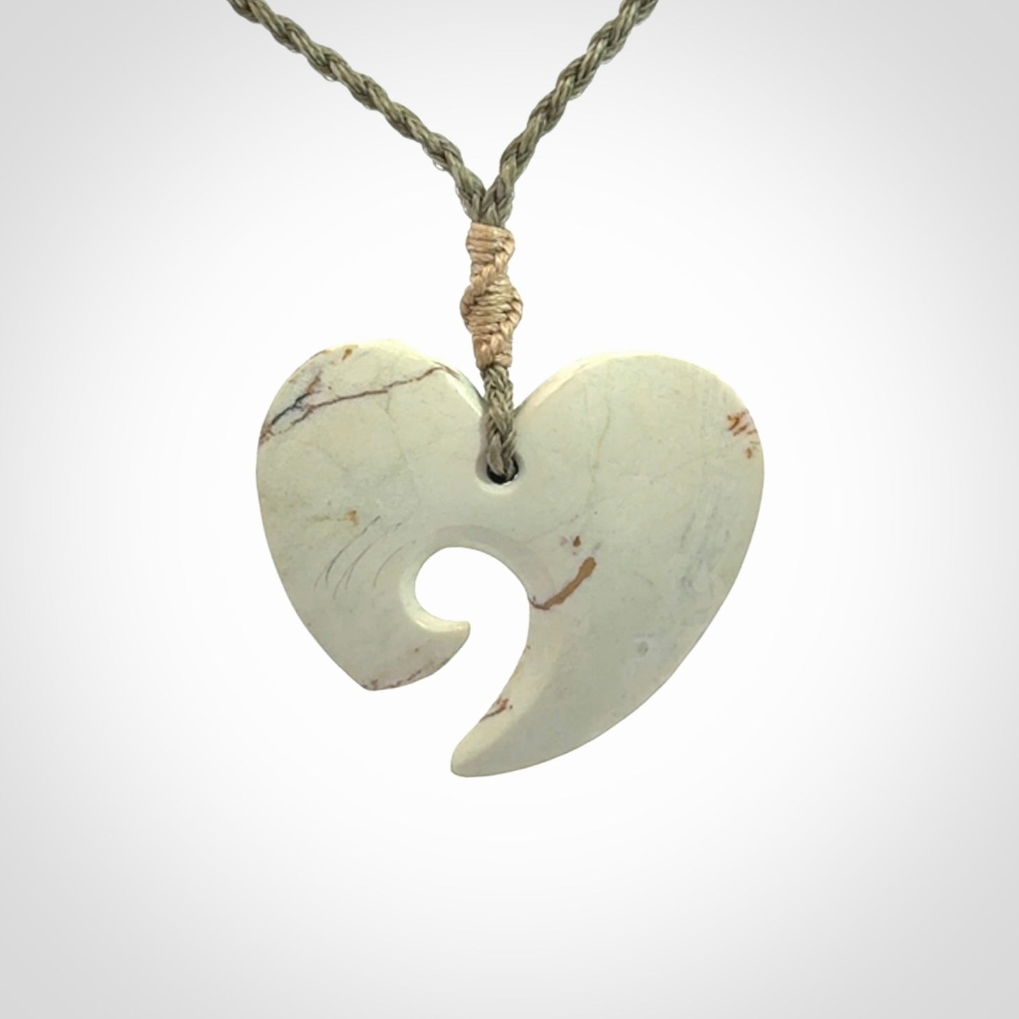A Gorgeous heart pendant carved in New Zealand Jade