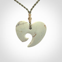 A Gorgeous heart pendant carved in New Zealand Jade