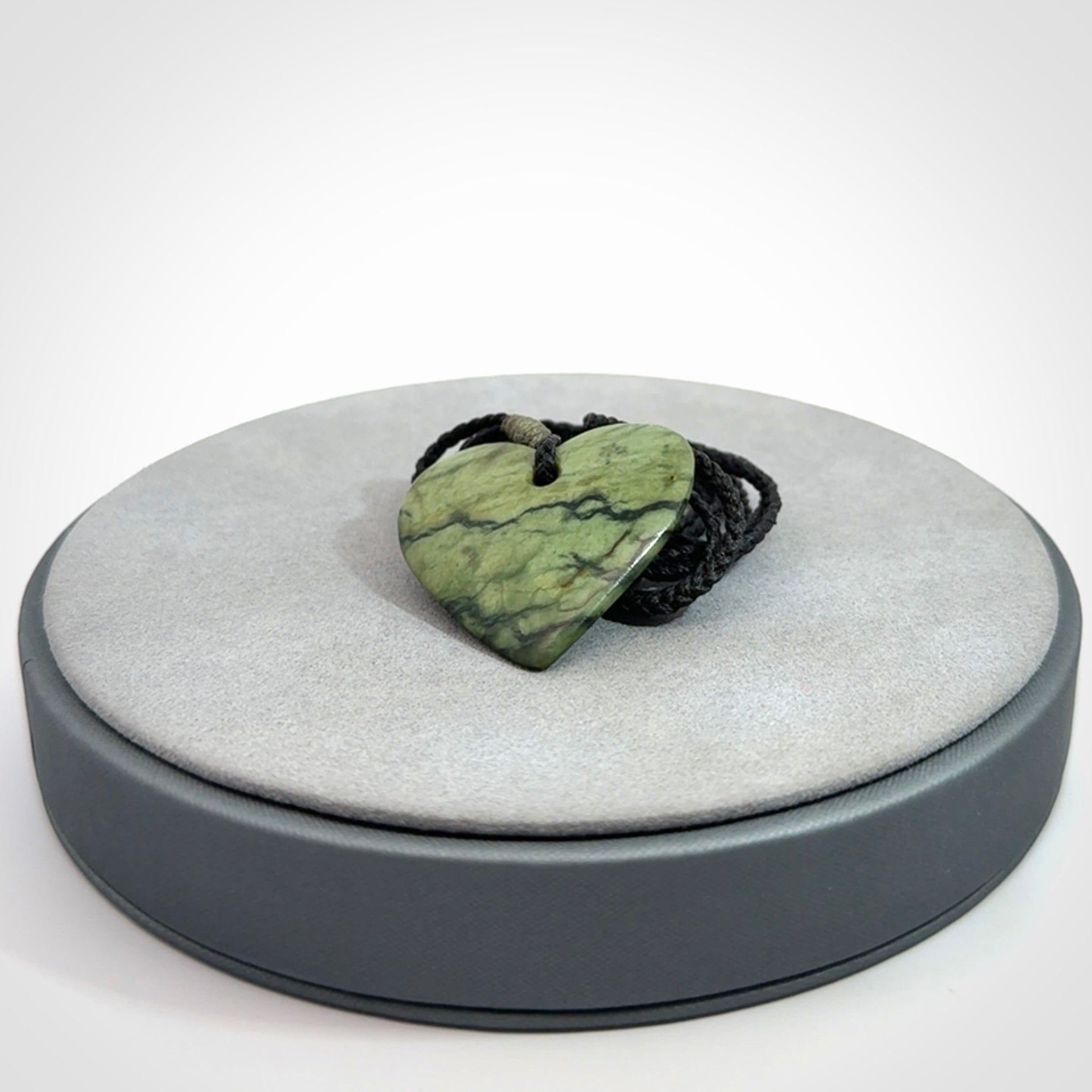 Hand carved New Zealand Jade heart pendant
