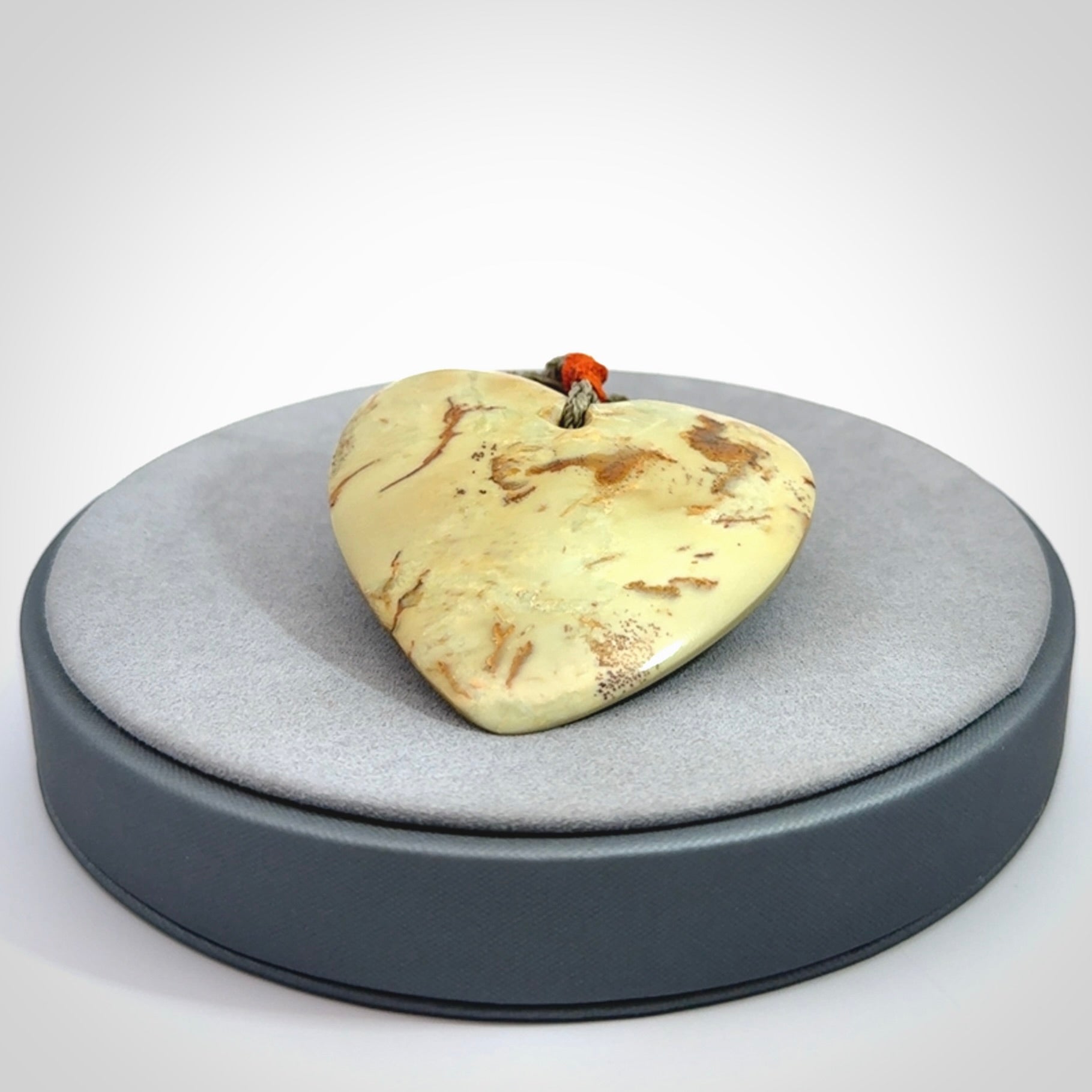 Hand carved New Zealand Jade heart pendant