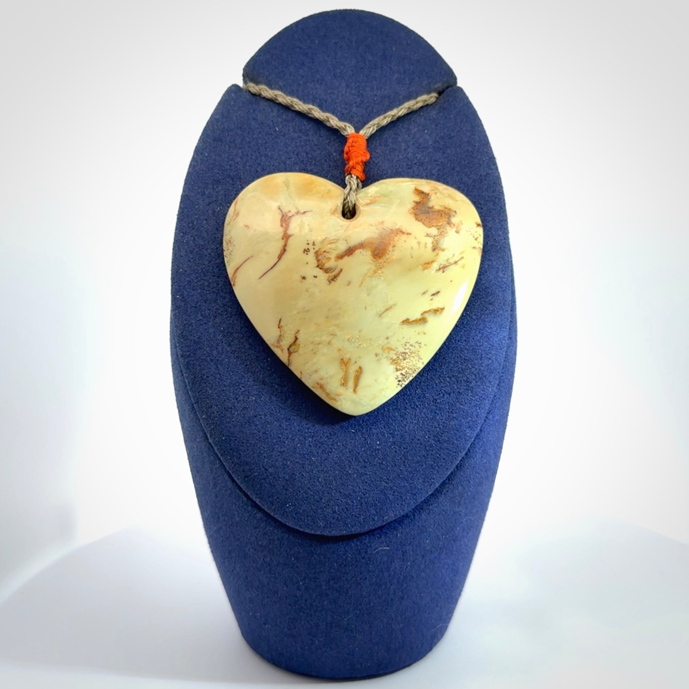 Hand carved New Zealand Jade heart pendant