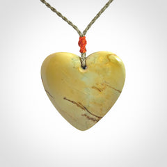 Hand carved New Zealand Jade heart pendant
