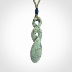 A Striking New Zealand Pounamu Twist Pendant