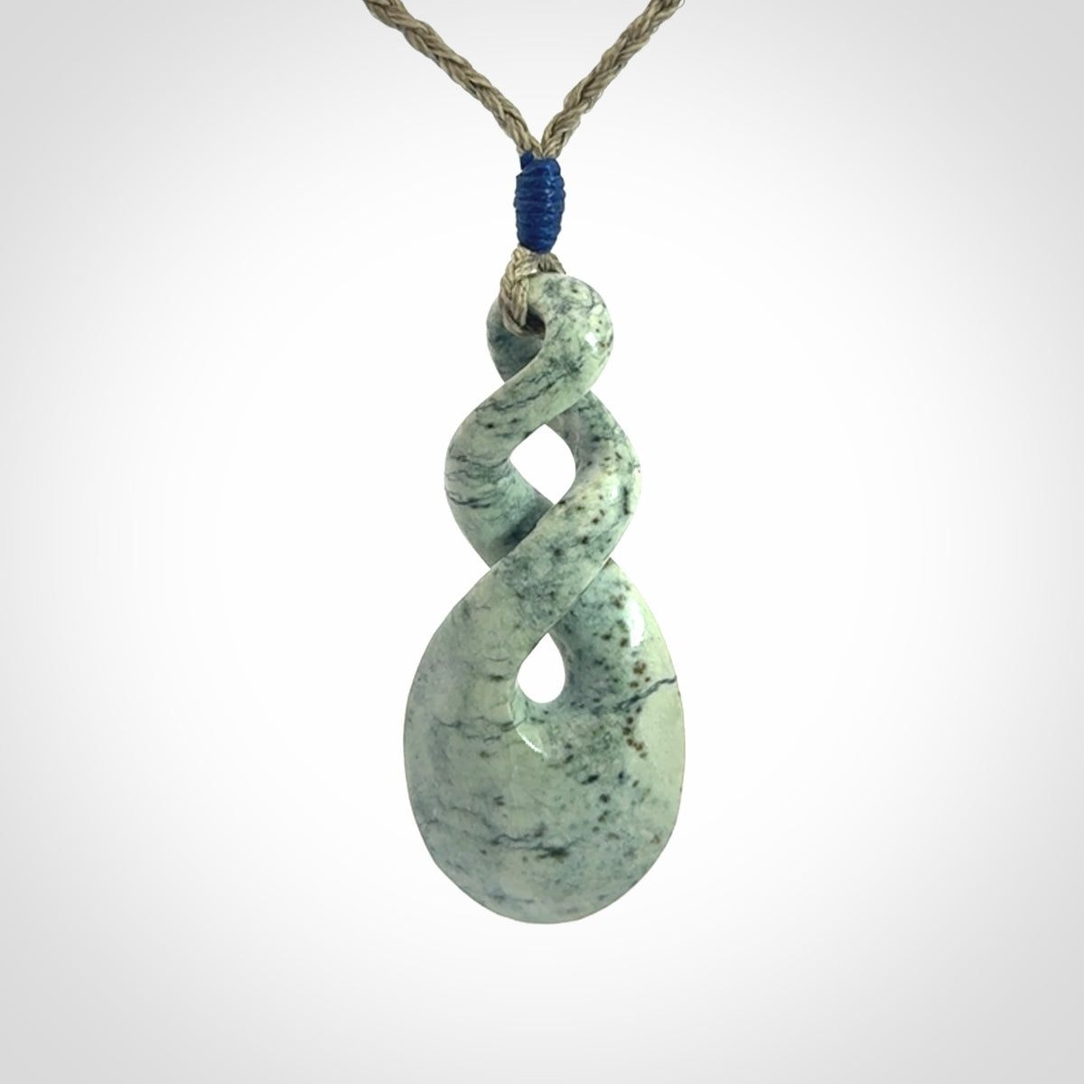 A Striking New Zealand Pounamu Twist Pendant