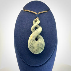 A Striking New Zealand Pounamu Twist Pendant