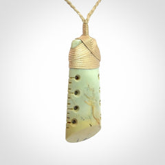 A Wonderful Notched Toki Carved in Flower Jade