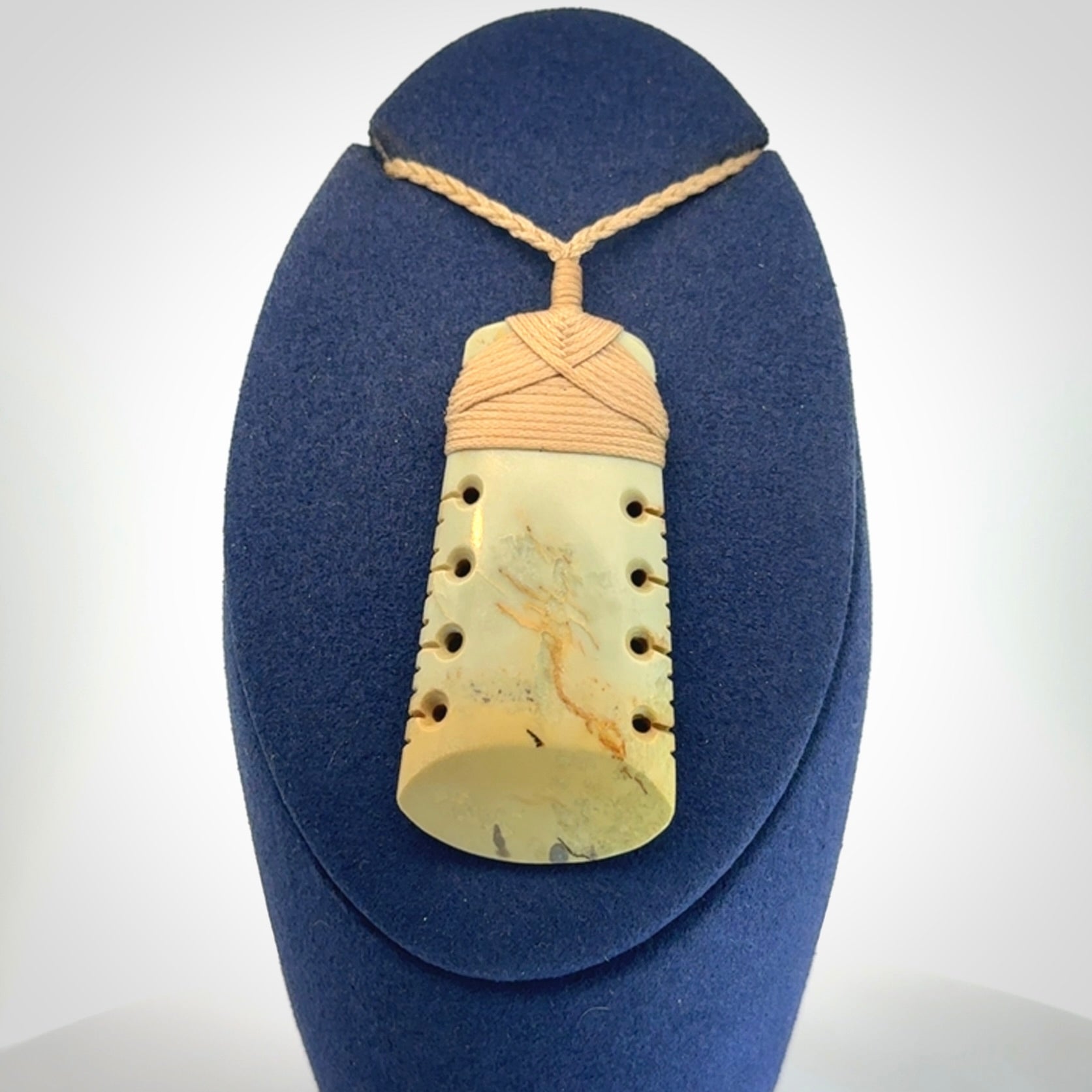 A Wonderful Notched Toki Carved in Flower Jade