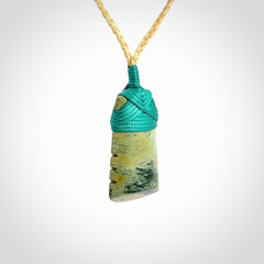 Hand carved New Zealand Flower Jade Toki pendant