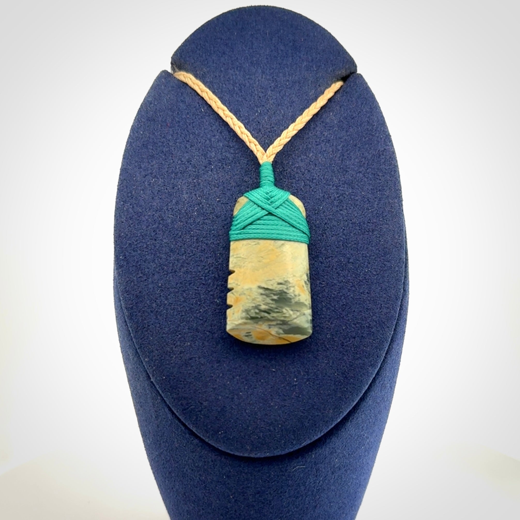 Hand carved New Zealand Flower Jade Toki pendant