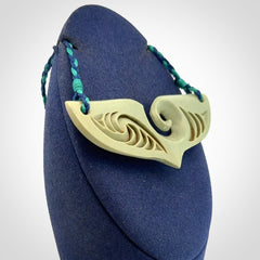 Hand carved New Zealand Jade whaletail pendant