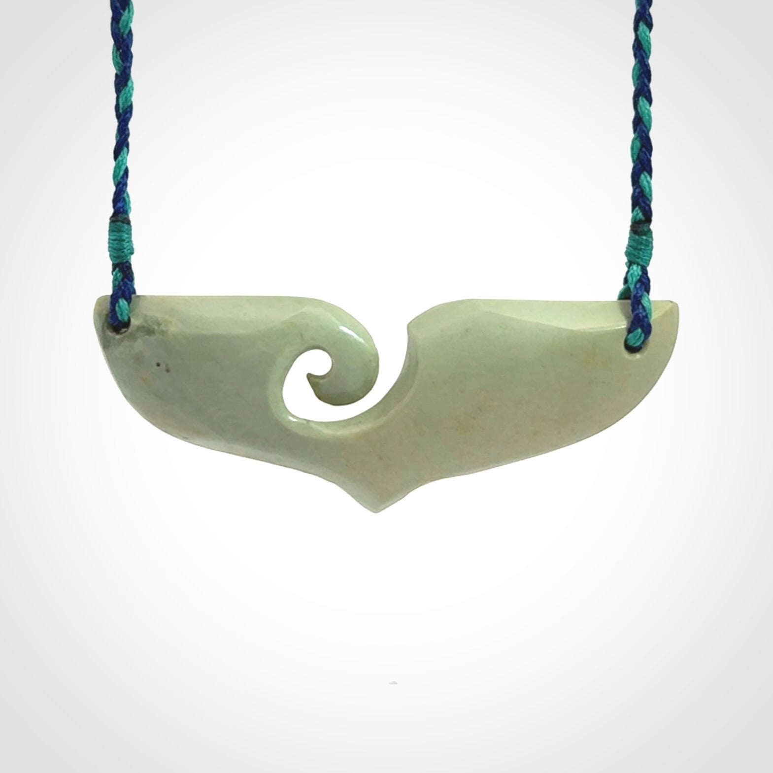 Hand carved New Zealand Jade whaletail pendant