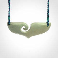 Hand carved New Zealand Jade whaletail pendant