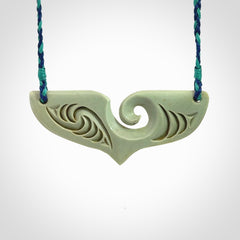 Hand carved New Zealand Jade whaletail pendant