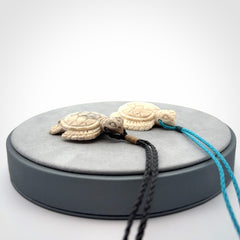 Hand Carved Deer Antler Turtle Pendants