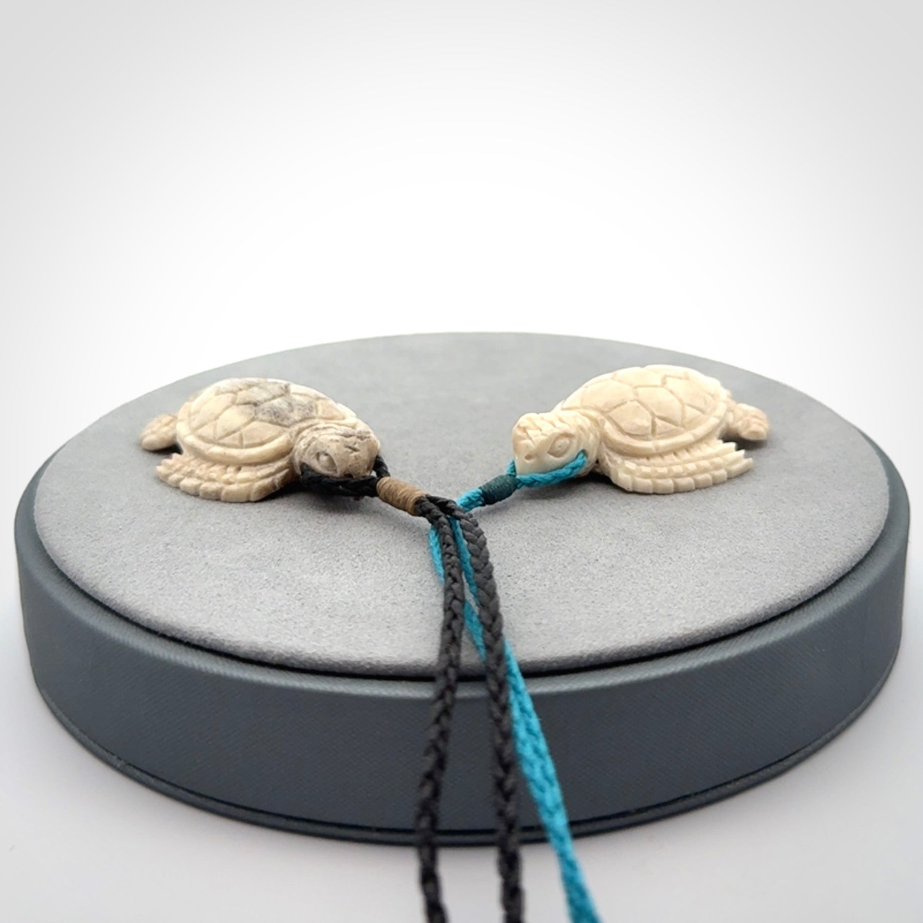 Hand Carved Deer Antler Turtle Pendants