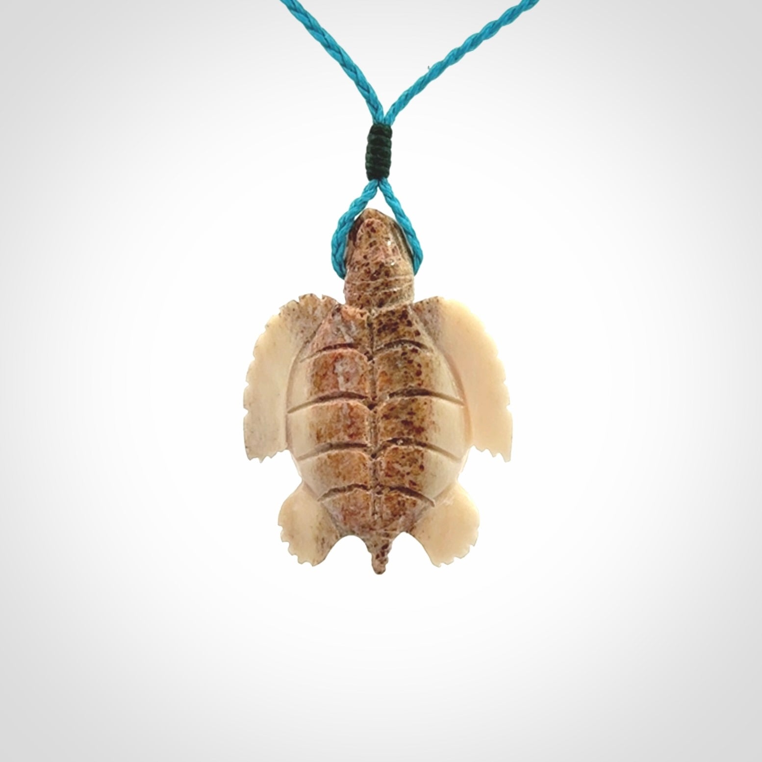 Hand Carved Deer Antler Turtle Pendants