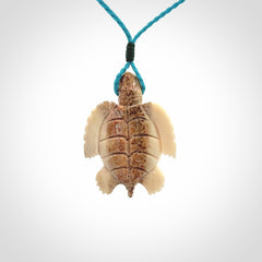 Hand Carved Deer Antler Turtle Pendants