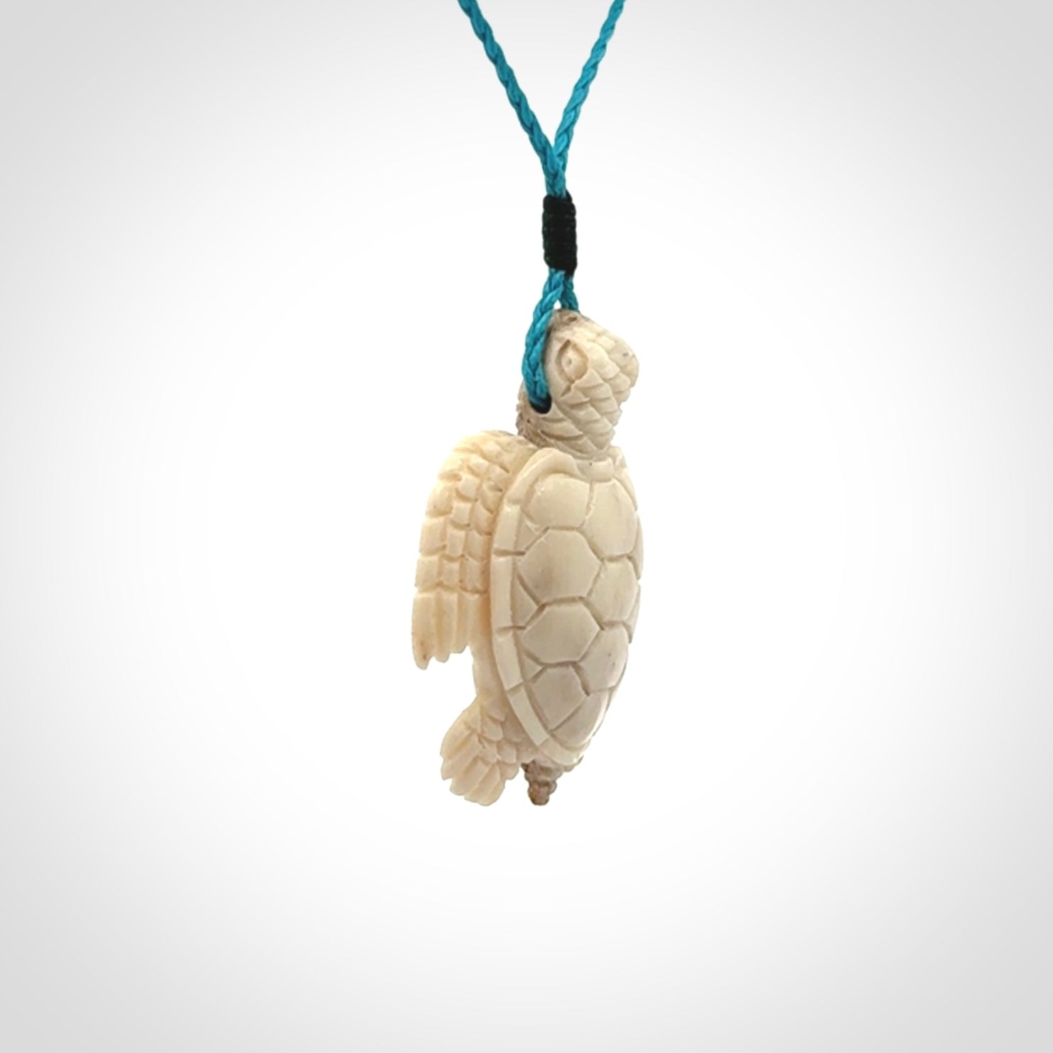 Hand Carved Deer Antler Turtle Pendants