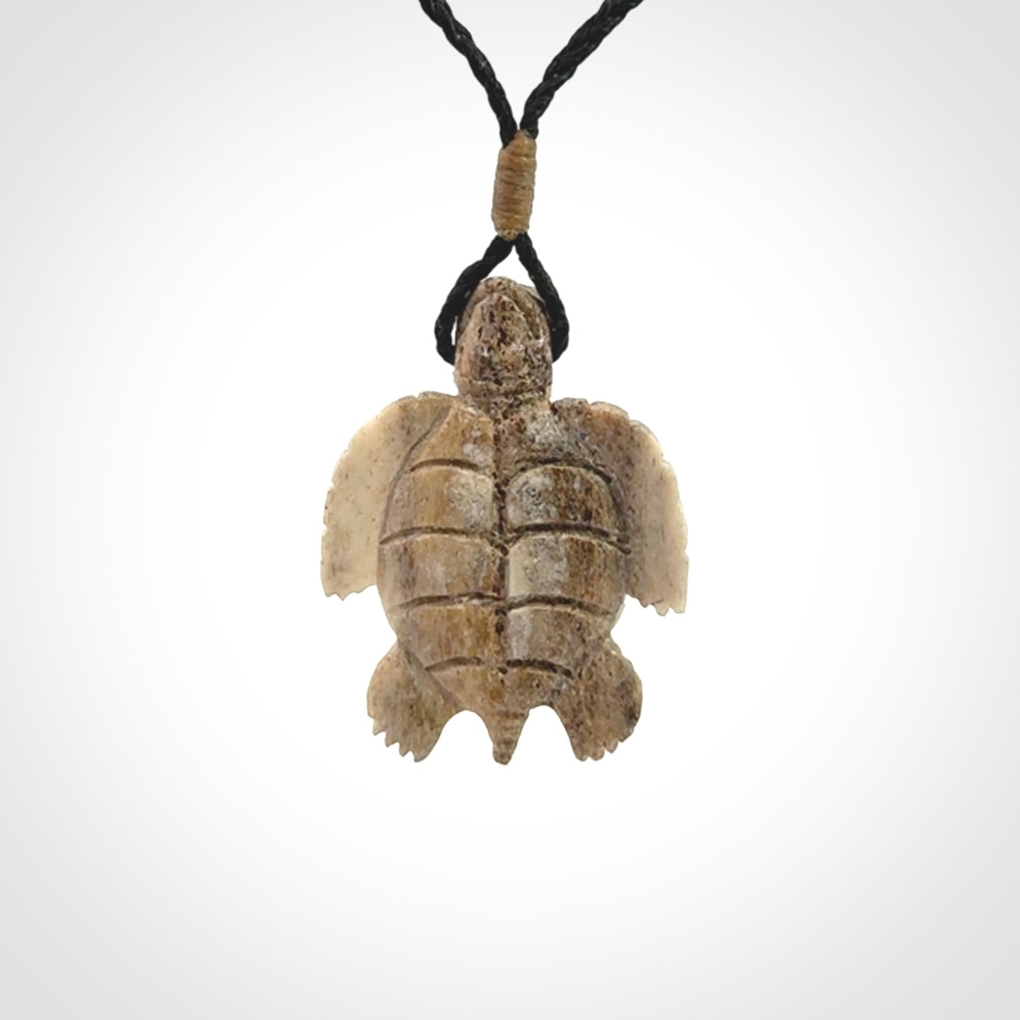 Hand Carved Deer Antler Turtle Pendants