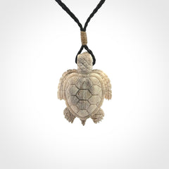 Hand Carved Deer Antler Turtle Pendants