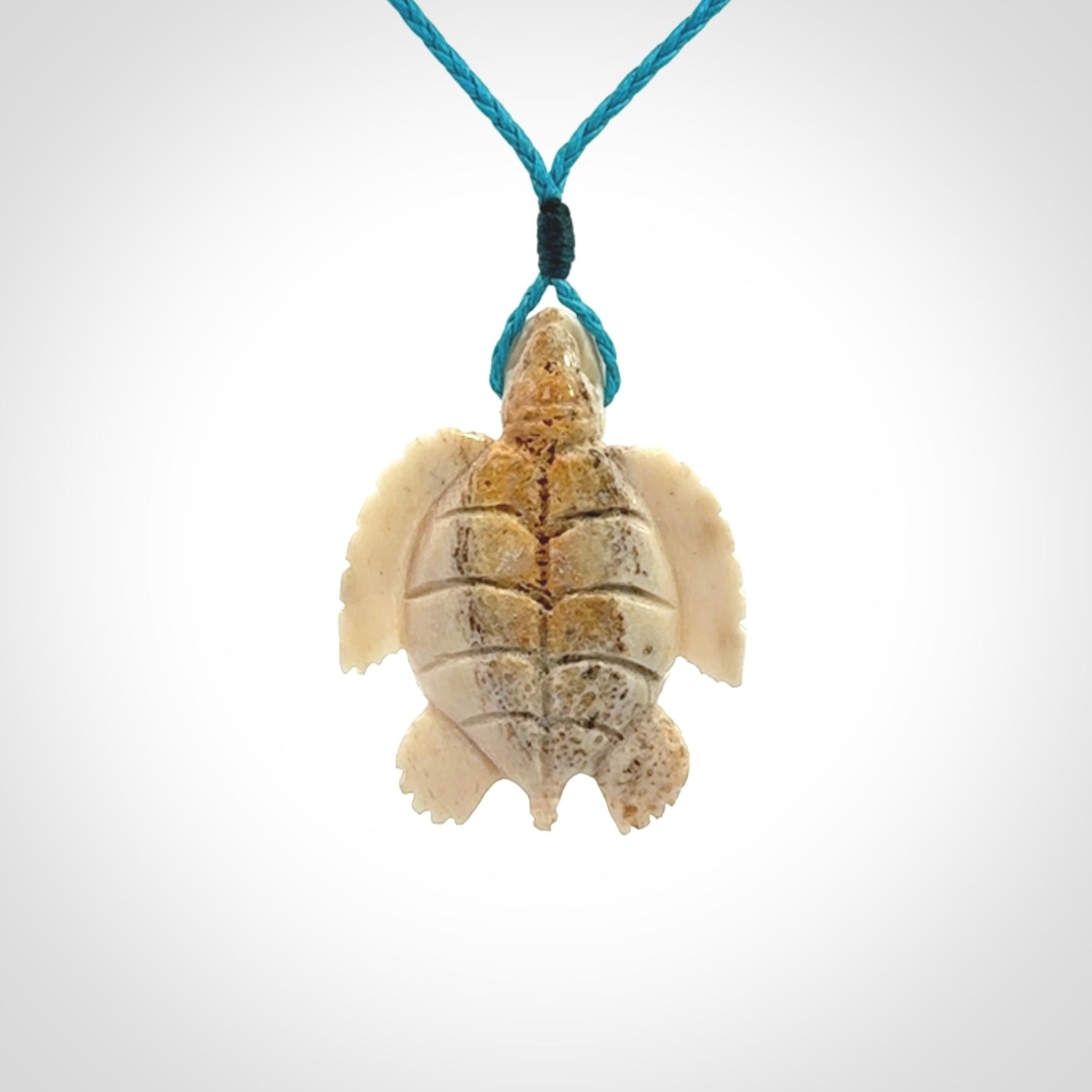 Hand Carved Deer Antler Turtle Pendants