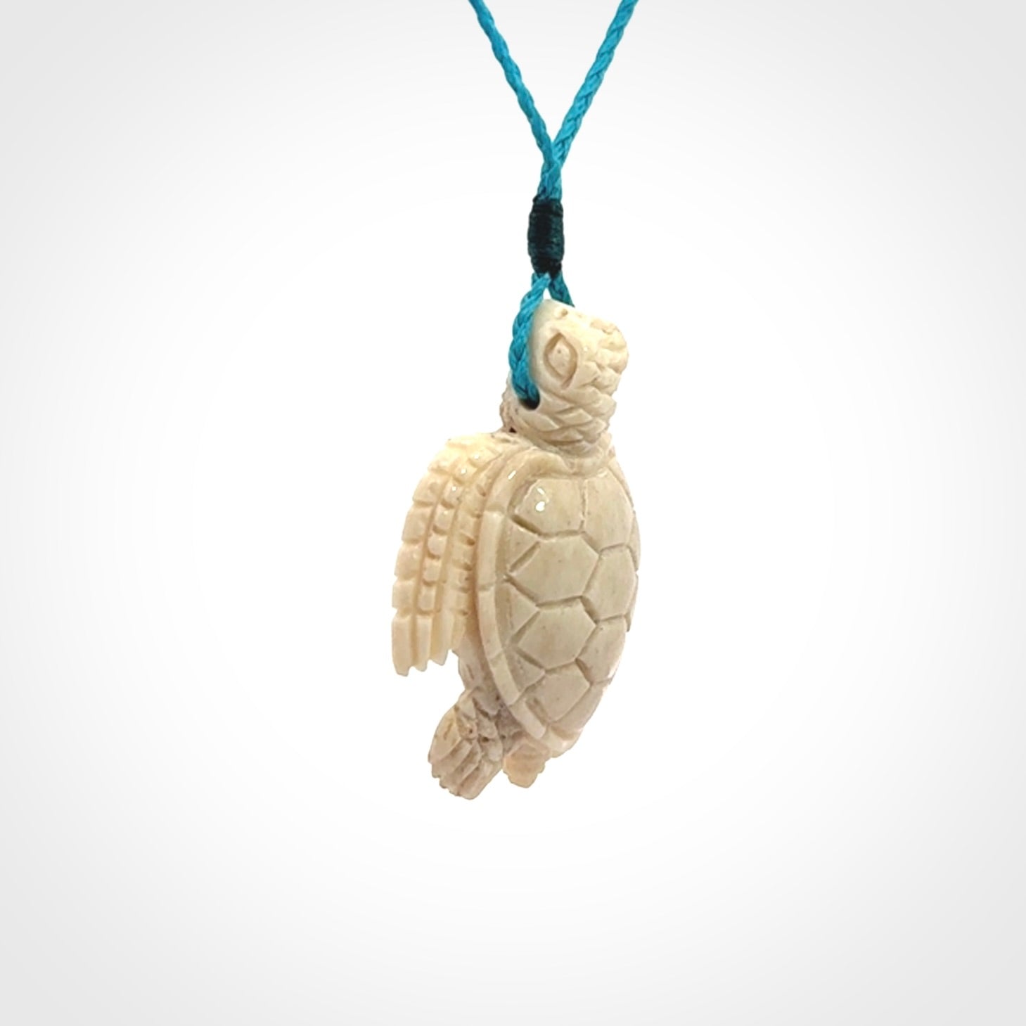 Hand Carved Deer Antler Turtle Pendants